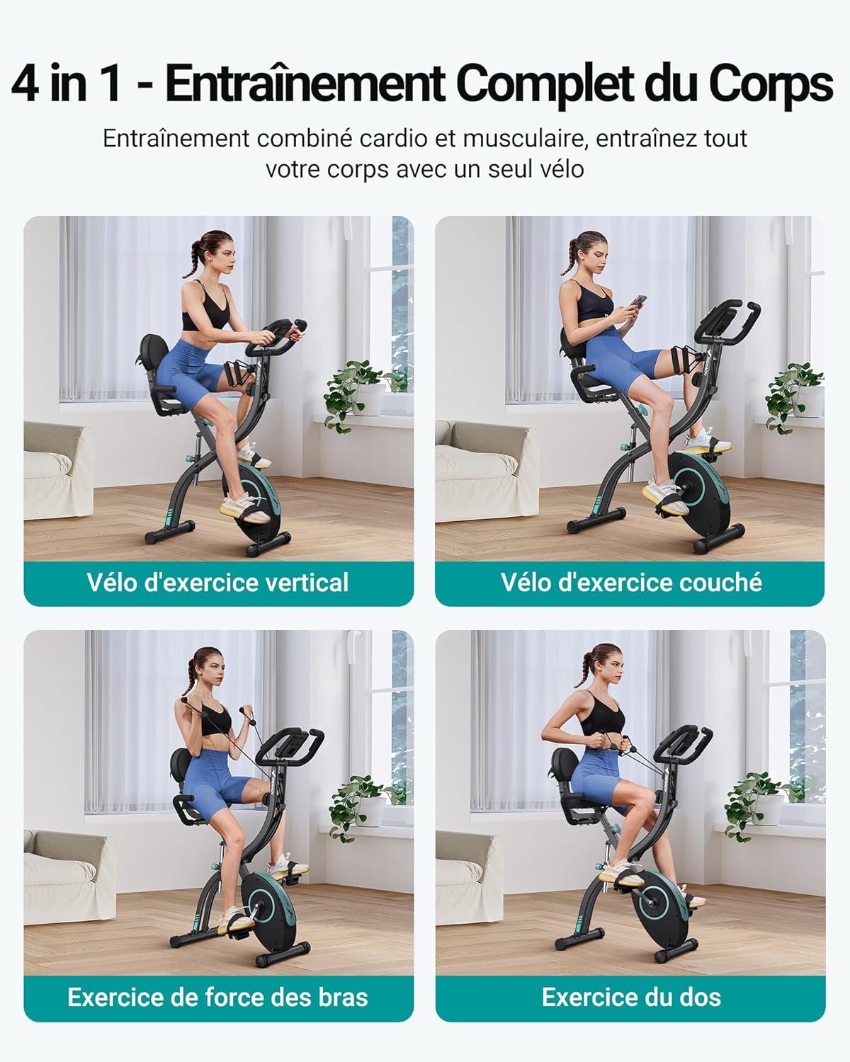 Avis MERACH 4 en 1 Vélo D’Appartement Pliable - Équipement Fitness