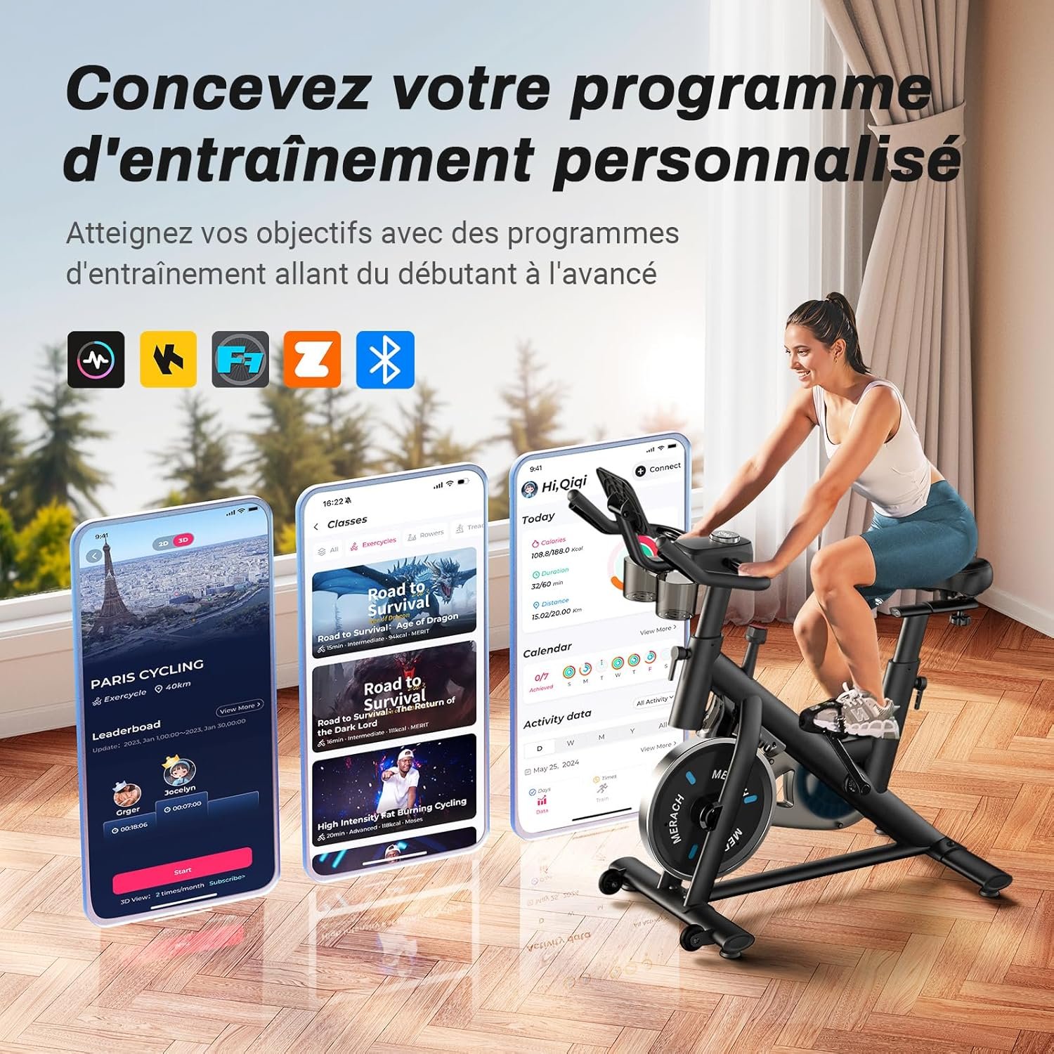 Avis MERACH Vélo d'Appartement - Fitness Silencieux et Confortable