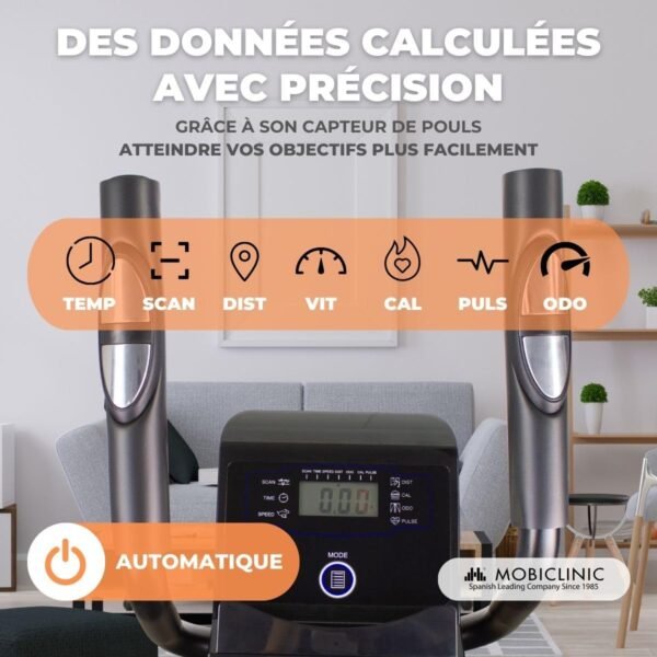 Avis Mobiclinic®Fitness Atlas : Vélo Elliptique 8 Niveaux Résistance 4