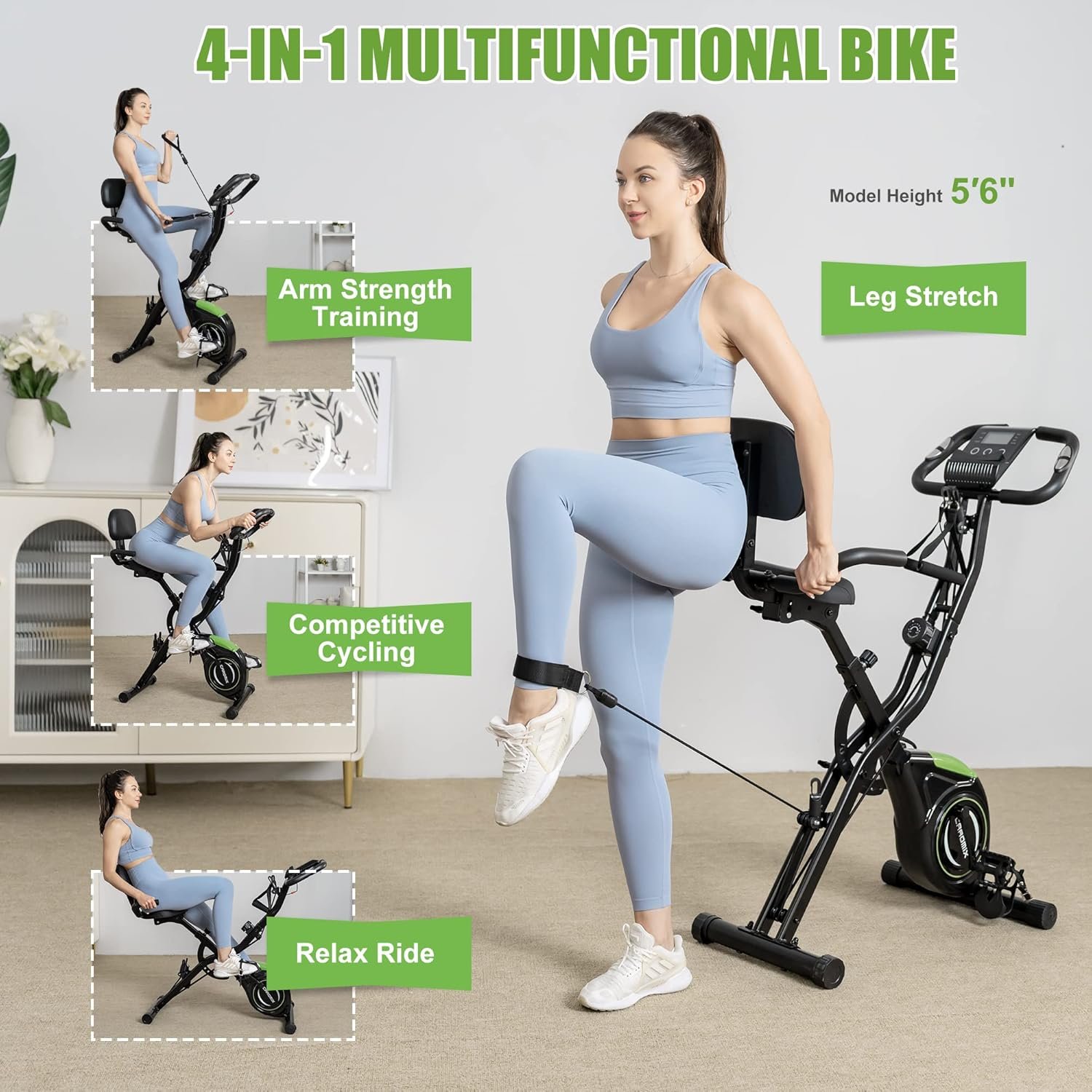 Test Caromix Vélo d'appartement pliable 4 en 1 pour entraînement à domicile