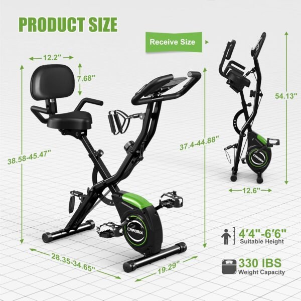 Test Caromix Vélo d'appartement pliable 4 en 1 pour entraînement à domicile 7
